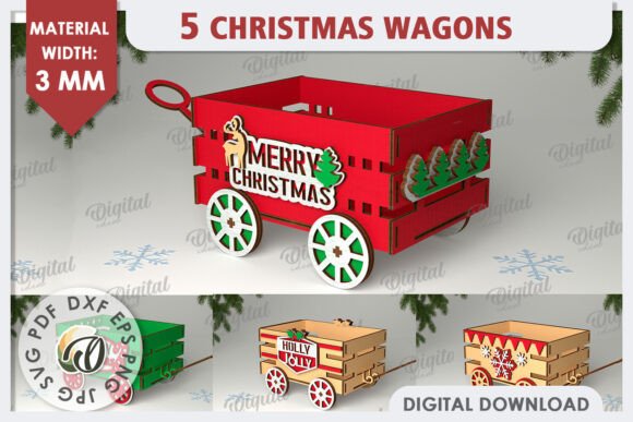 3D Christmas Wagons Laser Cut Bundle Review