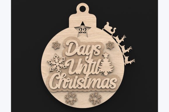 Christmas Countdown Bauble Laser Svg for Winter Amp