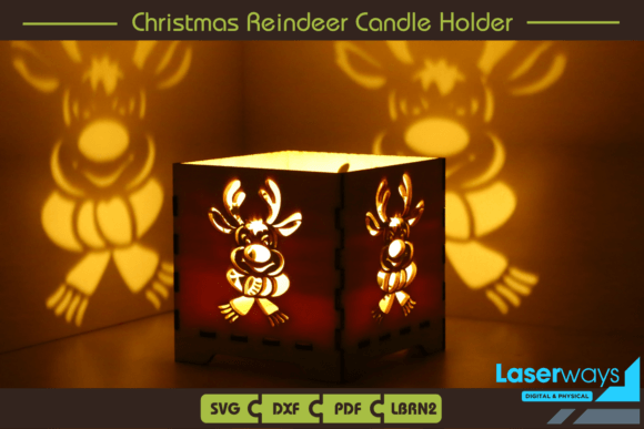 Christmas Reindeer Candle Holder in Shadow Boxes