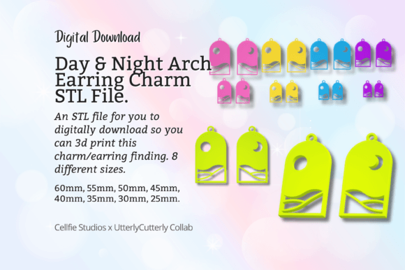 Day and Night Arch Earring Charm STL Files Review