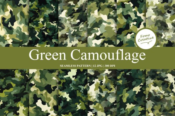 Green Camouflage Seamless Pattern for Modern Patterns