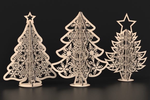 Laser Cut Snowflake Christmas Tree Svg for Winter Amp