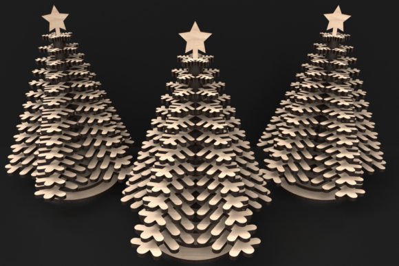 Laser Cut Stacked Christmas Tree Svg for Winter Amp