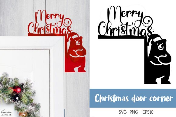 Merry Christmas Door Corner Design for Winter Amp