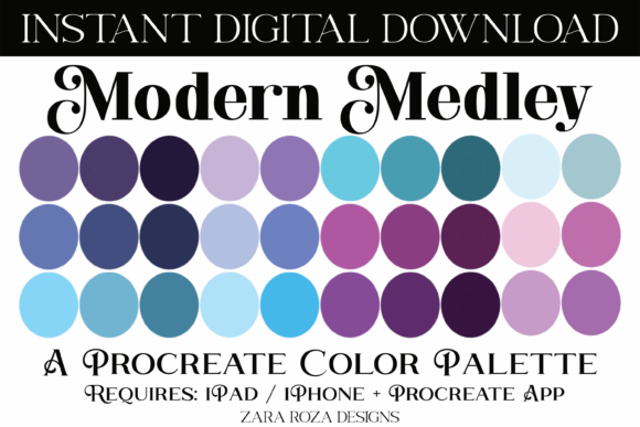 Modern Medley Procreate Color Palette Review