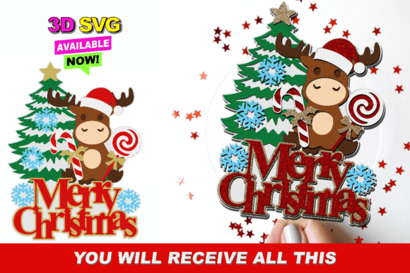 Review: Christmas Cute Reindeer Topper 3D SVG