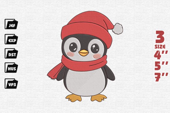 Reviewing the Cute Penguin Christmas Embroidery Design