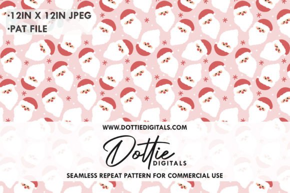 Santa Faces Pink Background Patterns Review