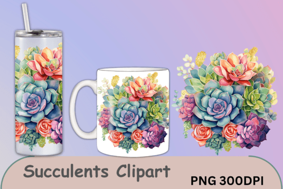 Succulent Clipart for Crafts & Web Design