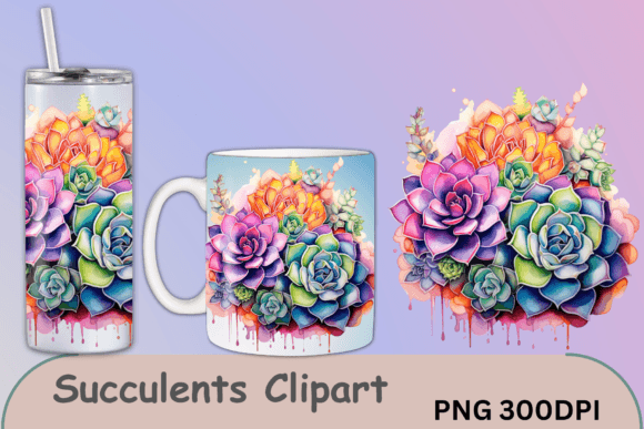 Succulent Clipart Sublimation for Crafts